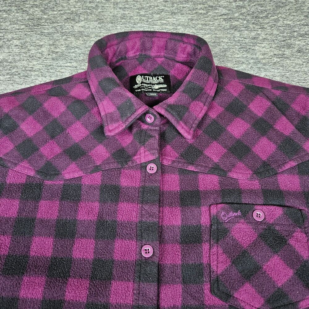 Outback Trading Company Mens 2XL Fleece Flannel Plaid Big Shirt Jacket Shacket